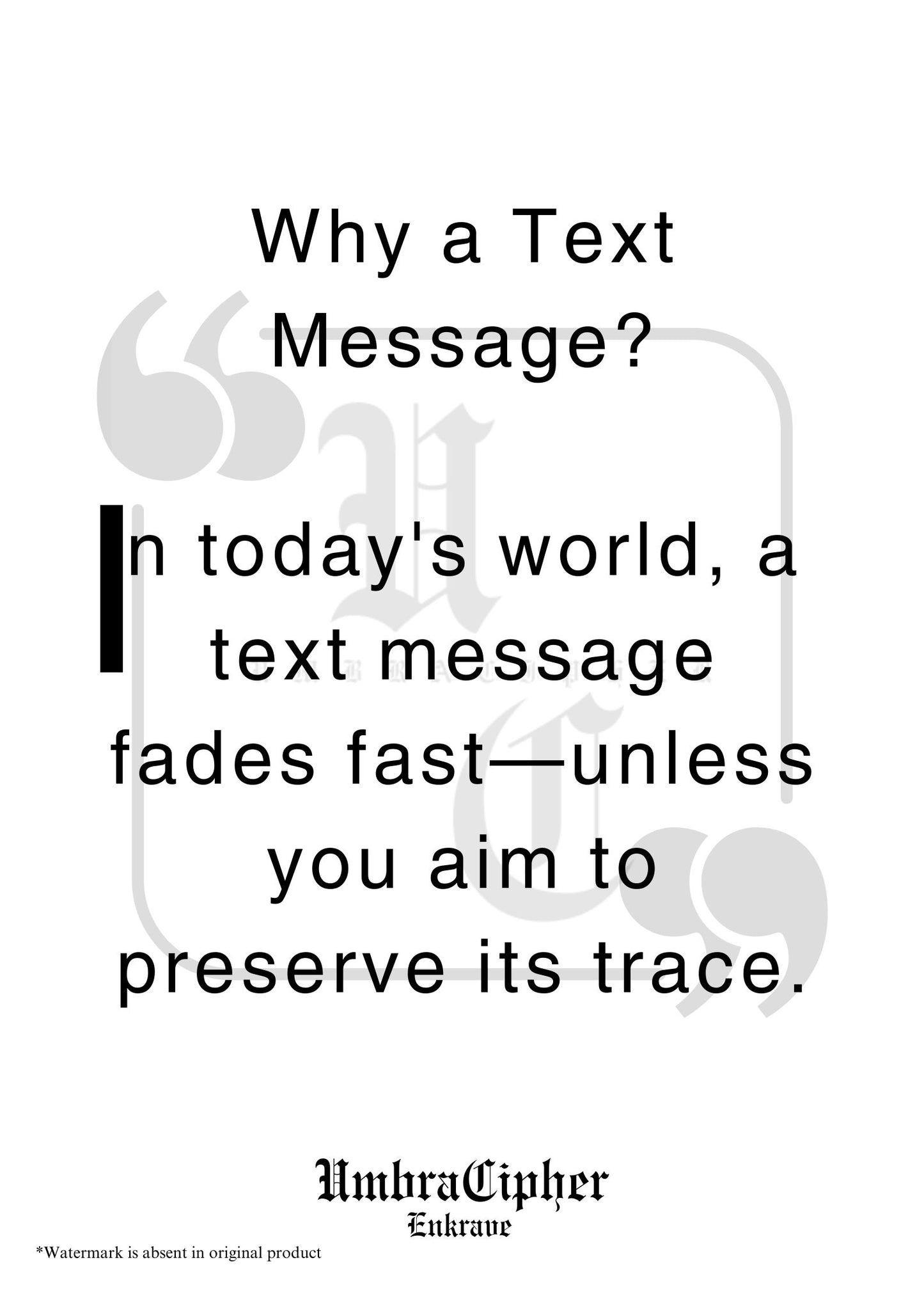 SW: Message I