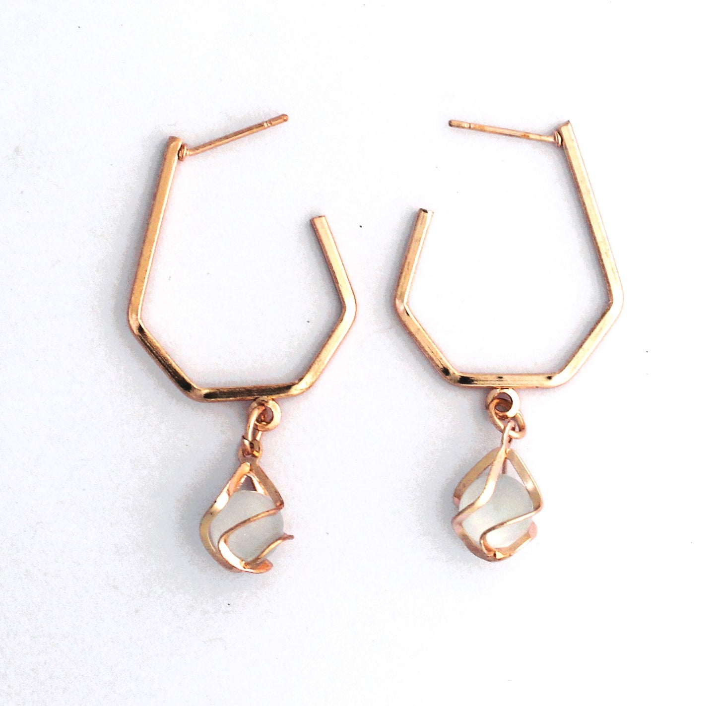 O'dazzle Trendy Rose-gold earrings 6 pairs