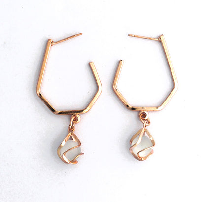 O'dazzle Trendy Rose-gold earrings 6 pairs