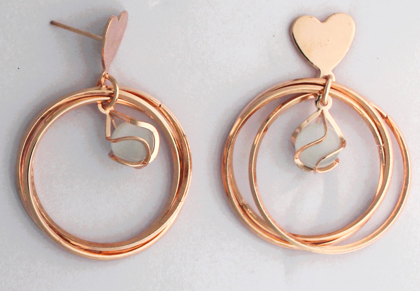 O'dazzle Trendy Rose-gold earrings 6 pairs